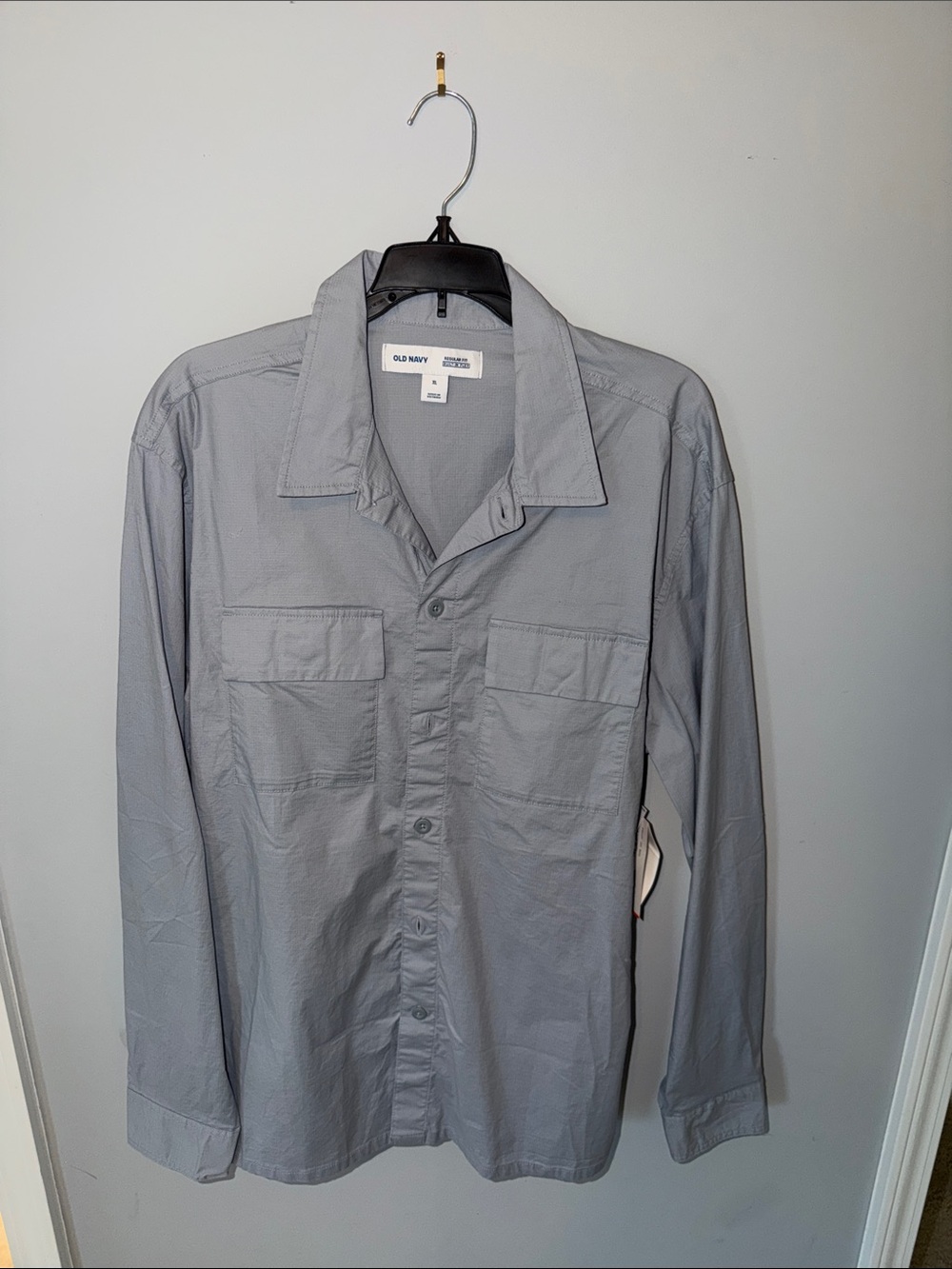 Old Navy Men's Light Gray Button-Up Shacket